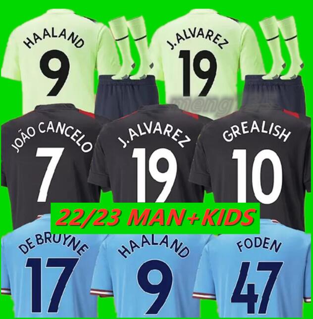 22 23 HAALAND ALVAREZ soccer jerseys 2022 2023 GREALISH FODEN STERLING MANs cities football shirt DE BRUYNE GESUS BERNARDO MAHREZ STONES men kids kits, 21/22
22 23 HAALAND ALVAREZ soccer jerseys 2022 2023 GREALISH FODEN STERLING MANs cities football shirt DE BRUYNE GESUS BERNARDO MAHREZ STONES men kids kits, 21/22