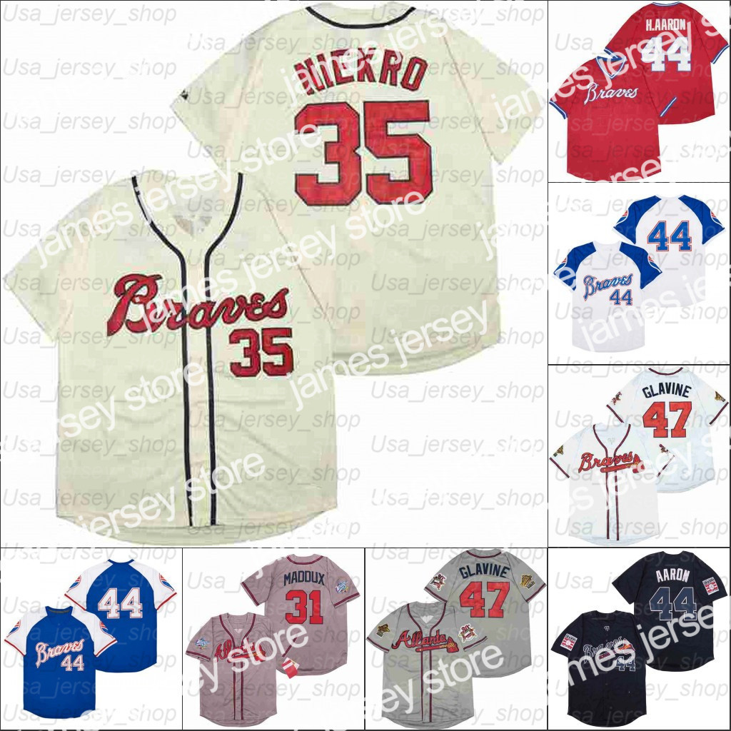 New Baseball Jerseys Retro Baseball 1934 1973 and 1974 Home Jersey 47 Glavine 44 H.A, As photo
New Baseball Jerseys Retro Baseball 1934 1973 and 1974 Home Jersey 47 Glavine 44 H.A, As photo