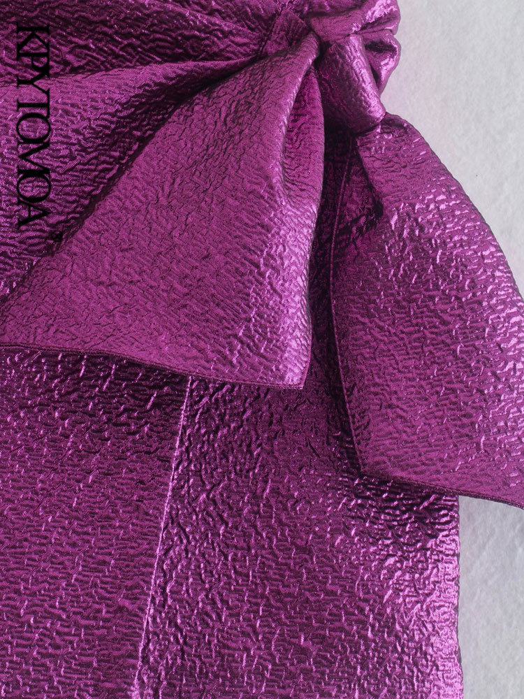 KPYTOMOA Women Chic Fashion With Bow Tied Shorts Skirts Vintage High Waist Side Zipper Female Skort Mujer 220602