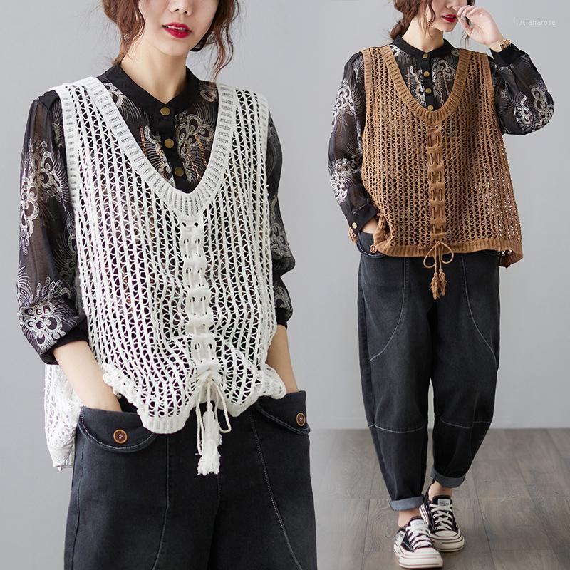 Women's Vests 2022 Summer Solid Color Knitted Vest Ladies Outer Jacket Loose V-Neck Sleeveless Waistcoat Hollow S1168 Luci22, White s1168
Women's Vests 2022 Summer Solid Color Knitted Vest Ladies Outer Jacket Loose V-Neck Sleeveless Waistcoat Hollow S1168 Luci22, White s1168