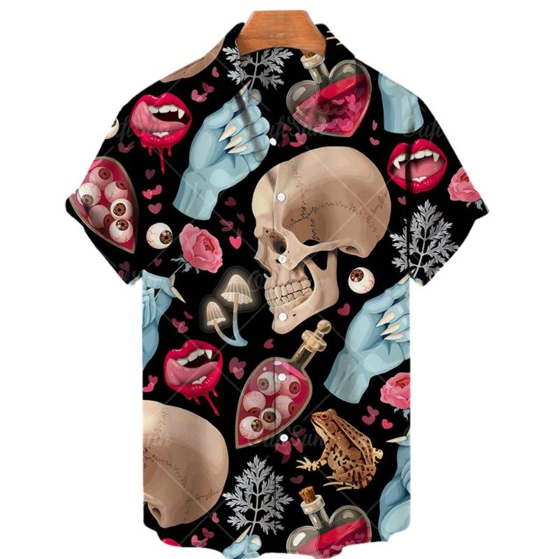 Men' Casual Shirts Mens Skull 3D Printed Vintage Loose Beach Summer Hip Hop Hawaiian Short Sleeve Oversized 5XL EU SizeMen, Zl-3317
Men' Casual Shirts Mens Skull 3D Printed Vintage Loose Beach Summer Hip Hop Hawaiian Short Sleeve Oversized 5XL EU SizeMen, Zl-3317