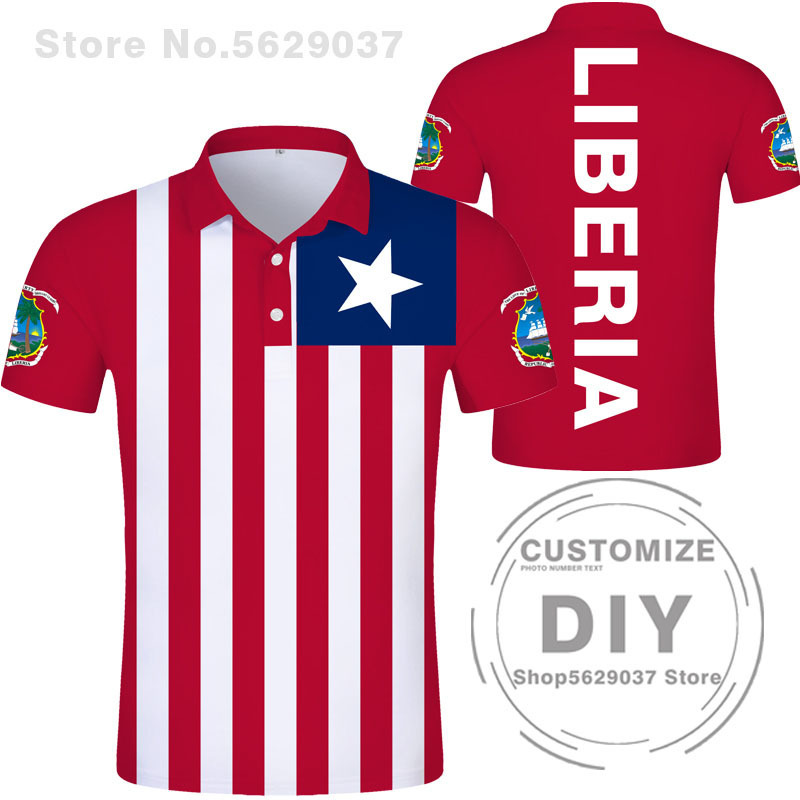 Liberia Polo Shirt Diy Free Custom Made Name Number Lbr Polo Shirt Nation Flag Lr Republic Liberian Country College Clothes 220608