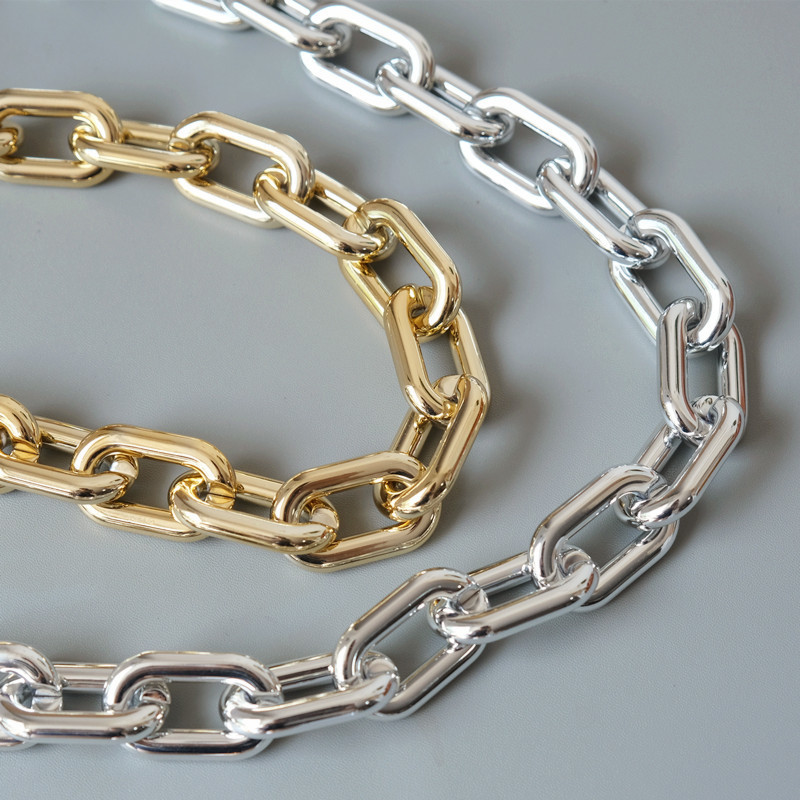 Fashion Woman Bag Accessory Detachable Parts Replacement Chain Solid Gold Silver Acrylic Strap Women Shoulder Handle Chain 220610