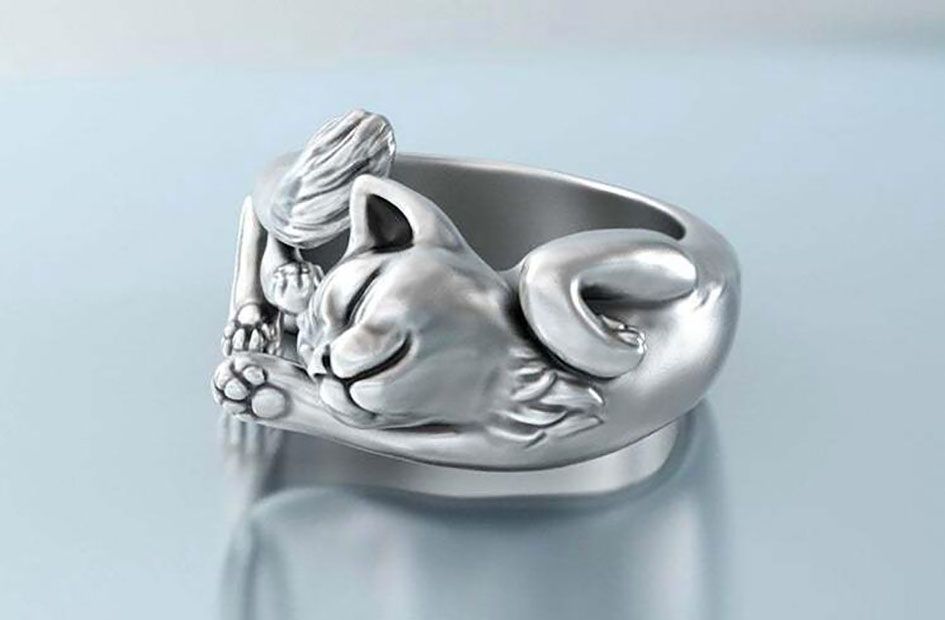 Vintage Cat Rings Women Jewelry Birthday Gift Trendy Open Size 925 Sterling Silver Ring Girl Party Accessores GC892