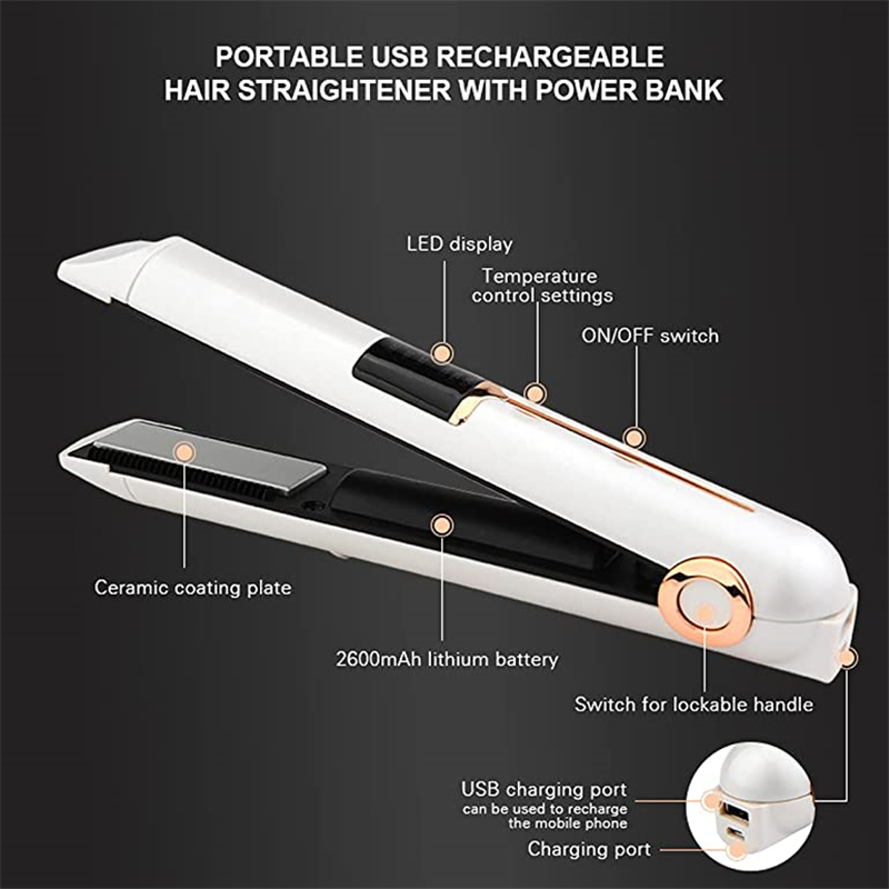 Wireless Hair Straightener Ceramic Mini Flat Iron Hair Curling Irons Styling Tools Cordless Beard Hair Straightener 220623