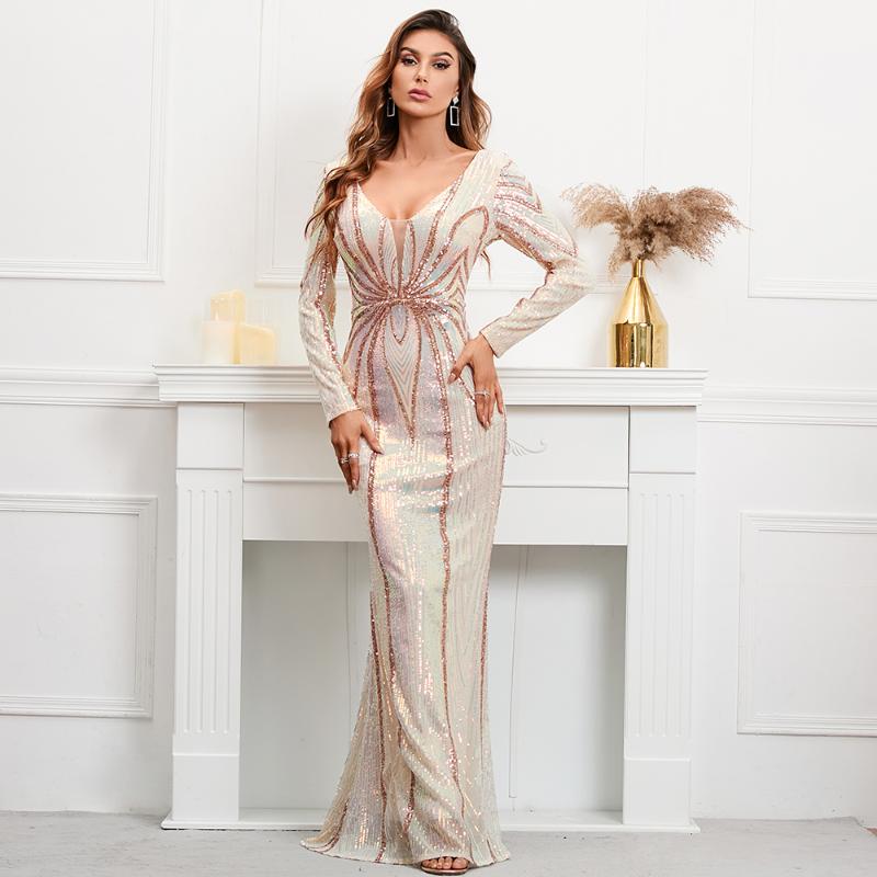 Party Dresses Stretch Gold Sequin Maxi Dress Full Sleeve V Neck Mermaid Evening Night Long DressParty, Black
Party Dresses Stretch Gold Sequin Maxi Dress Full Sleeve V Neck Mermaid Evening Night Long DressParty, Black