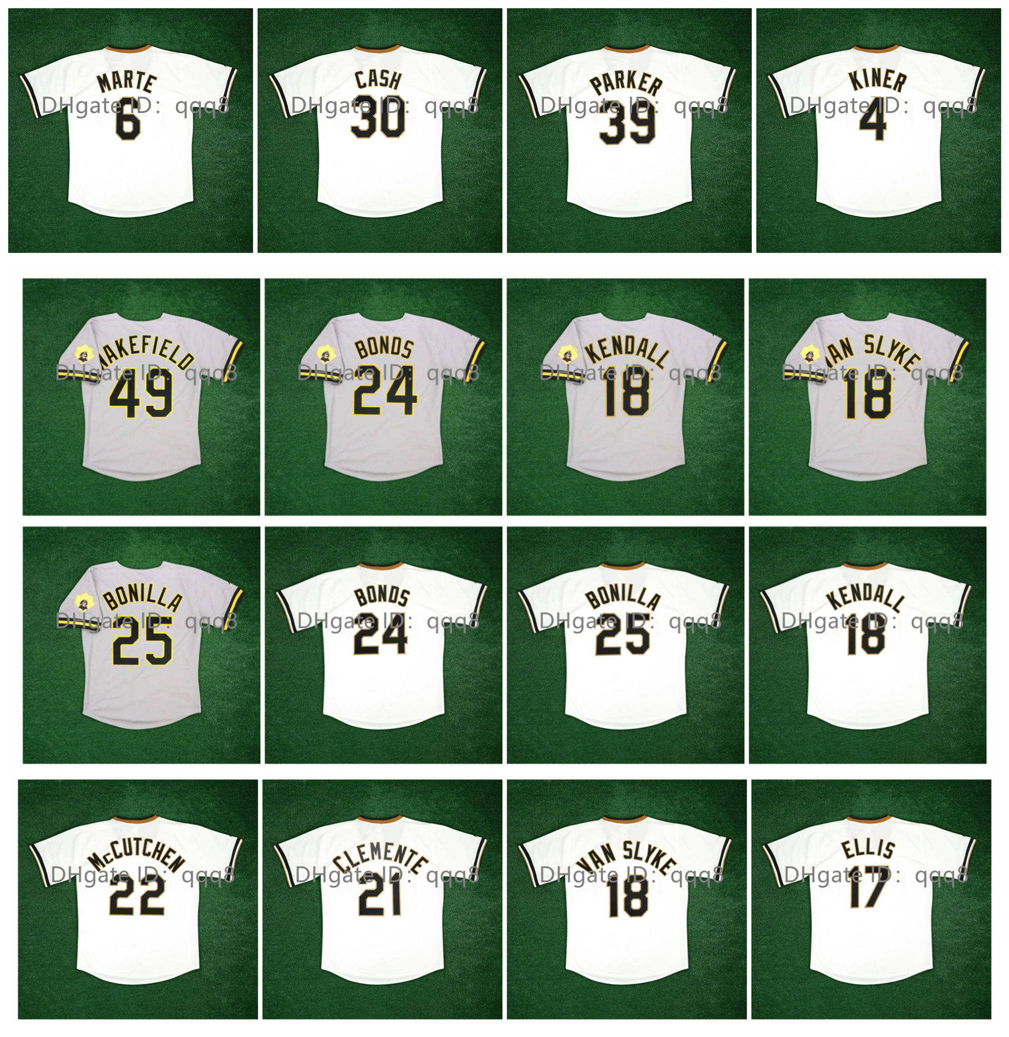 Vintage 1993 Baseball Jersey Barry Bonds Dock Ellis Tim Wakefield Jason Kendall Andy Van Slyke Bobby Bonilla Andrew McCutchen Roberto Clemente Kiner Size -XXXXL, As pic
Vintage 1993 Baseball Jersey Barry Bonds Dock Ellis Tim Wakefield Jason Kendall Andy Van Slyke Bobby Bonilla Andrew McCutchen Roberto Clemente Kiner Size -XXXXL, As pic