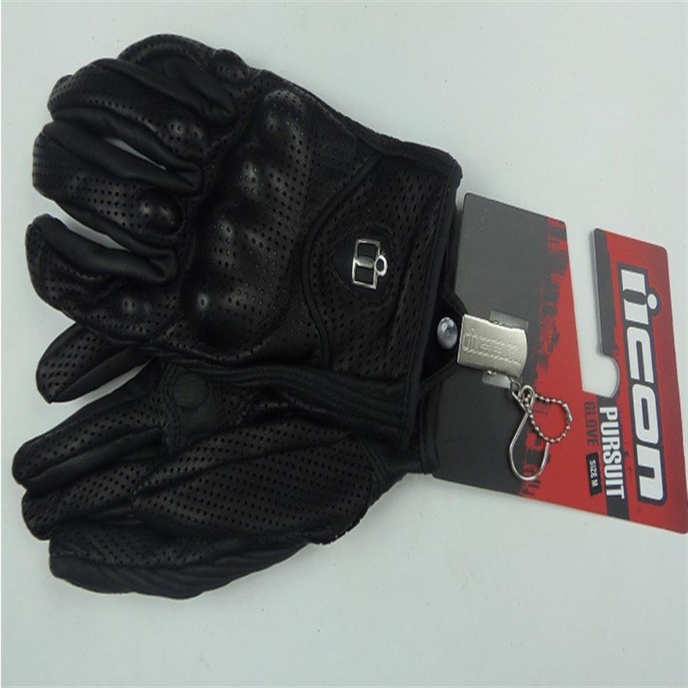 Top Guantes Fashion Glove real Leather Full Finger Black moto men Motorcycle Gloves Motorcycle Protective Gears Motocross Glove298