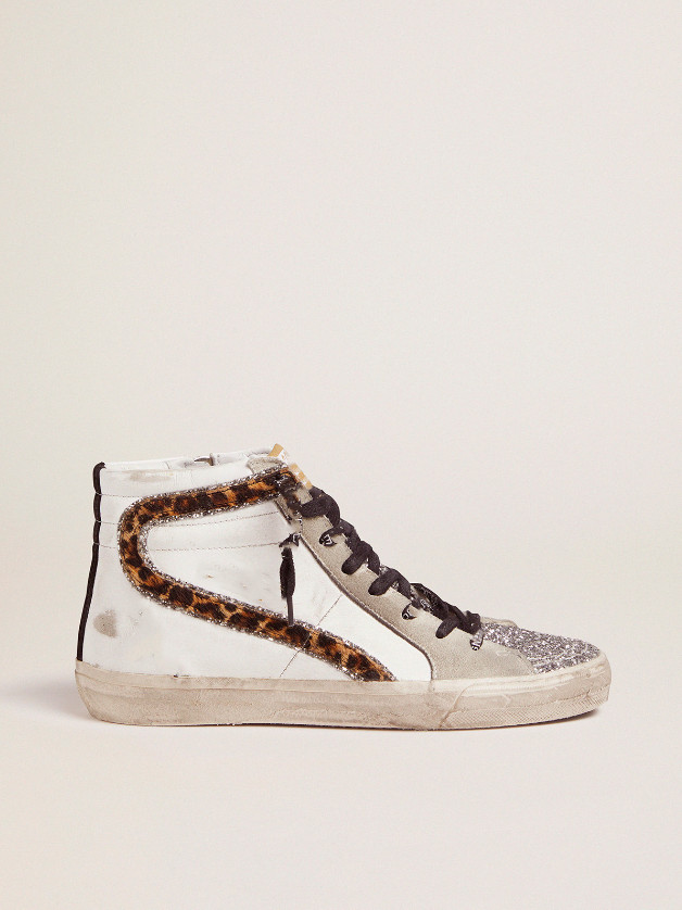 High Top Small Dirty Shoes Designer Luxury Italian Vintage Handmade Sequins and Leopard Print Glitter Slipper Sneakers, High quality laces
High Top Small Dirty Shoes Designer Luxury Italian Vintage Handmade Sequins and Leopard Print Glitter Slipper Sneakers, High quality laces