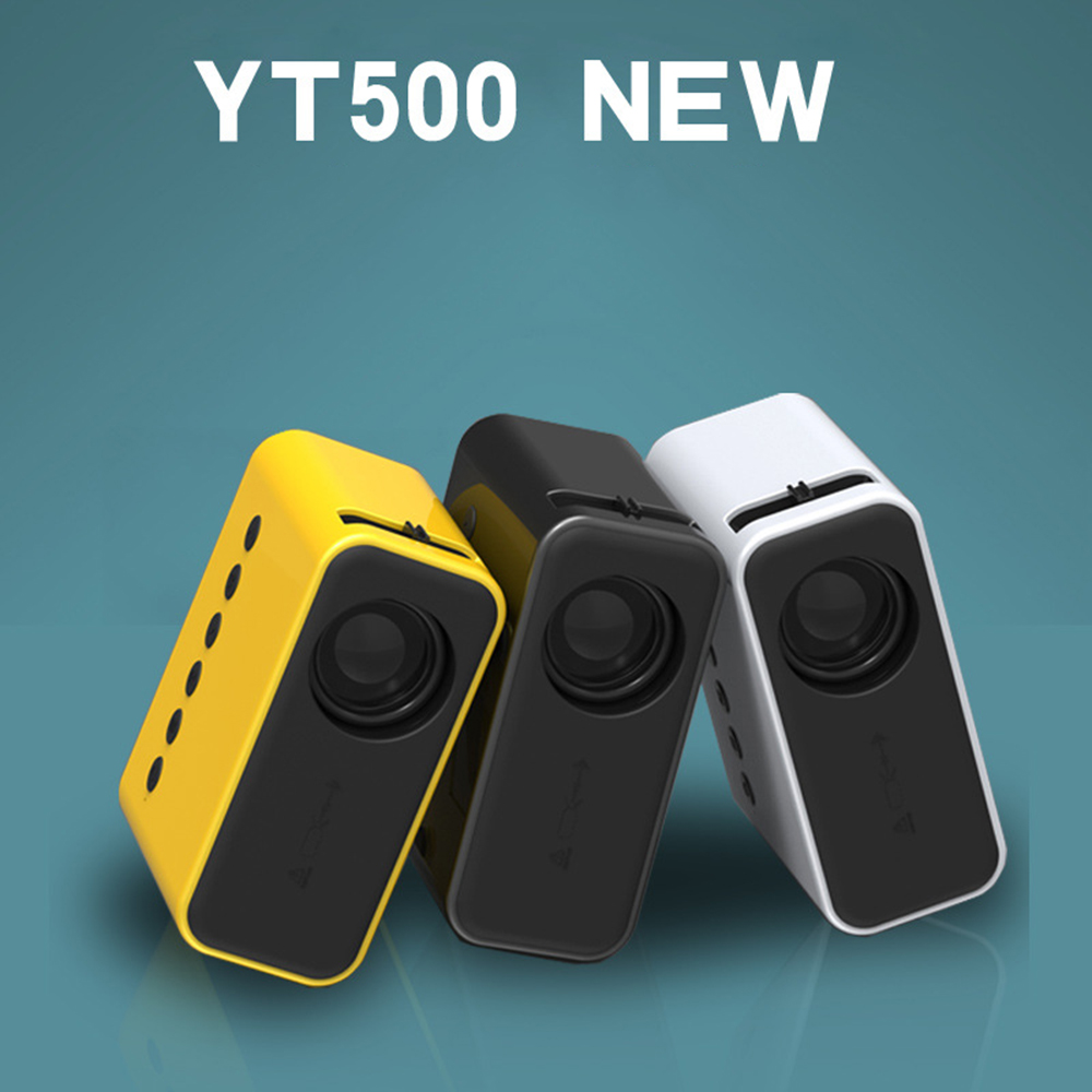 YT500 Mini Projector Home Theater Video Beamer Supports 1080P USB o Portable Home Media Player Built-in Composite Diaphragm