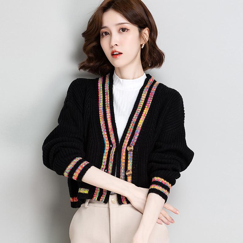 Women's Knits & Tees Women Rainbow Cardigan Spring Leisure Striped Knit Coat Ladies Short Sweater Buttons Up Knitwear, Black
Women's Knits & Tees Women Rainbow Cardigan Spring Leisure Striped Knit Coat Ladies Short Sweater Buttons Up Knitwear, Black