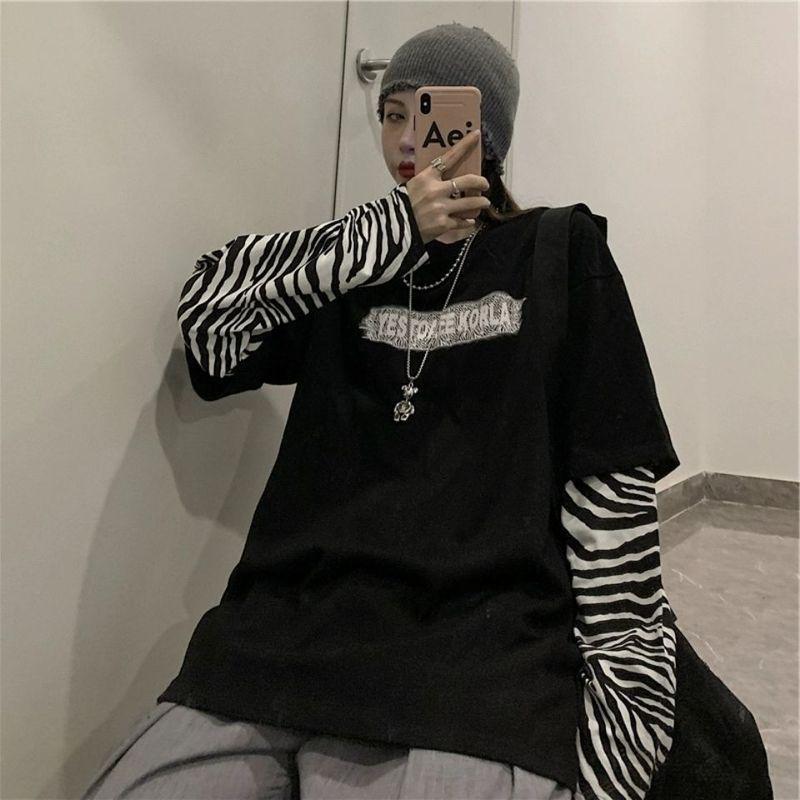 Men's T-Shirts Fake Two Long-sleeved For Women 2022 Spring Autumn Loose Zebra Pattern Baggy Oversize Top Trend Harajuku Streetwear, Black
Men's T-Shirts Fake Two Long-sleeved For Women 2022 Spring Autumn Loose Zebra Pattern Baggy Oversize Top Trend Harajuku Streetwear, Black