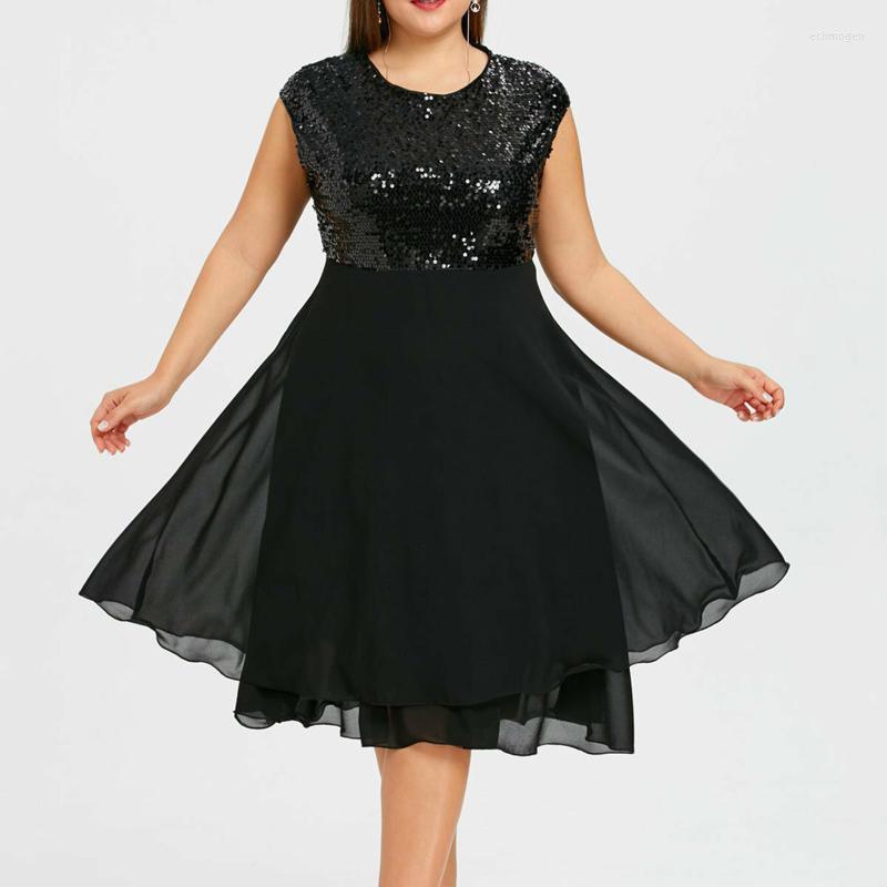 Plus Size Dresses Fashion Women O-Neck Solid Sleeveless Zipper Chiffon Sequined Dress Elegant Office Ladies Midi Club Night Outfit Echm22, Black
Plus Size Dresses Fashion Women O-Neck Solid Sleeveless Zipper Chiffon Sequined Dress Elegant Office Ladies Midi Club Night Outfit Echm22, Black