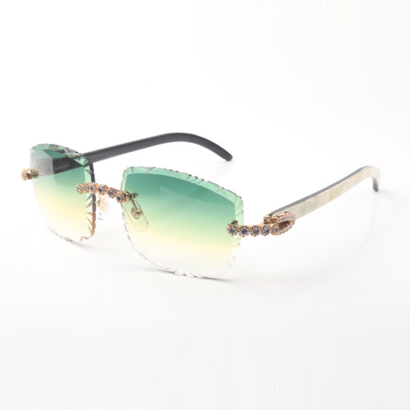 New Bouquet blue diamond 3524023 Buffs sunglasses natural mixed horn temples and 58mm cut lens thickness 3mm Free express
