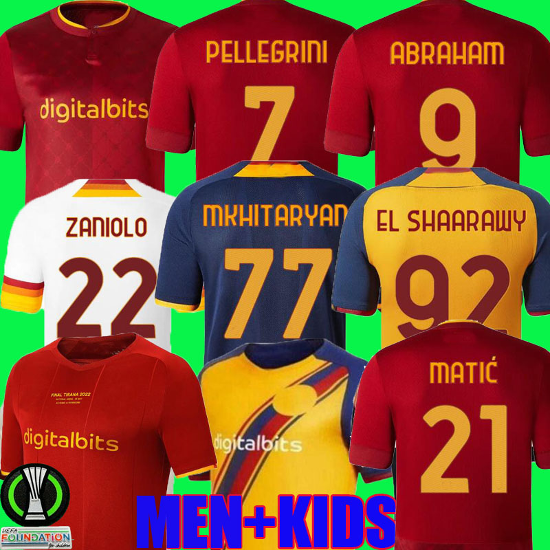 21 22 23 Matic SOCCER JERSEYS ROMA home final Pastore Pellegrini Abraham 2022 2023 totti Zaniolo DZEKO MANCINI KUMBULLA men kids kit FOOTBALL EL SHAARAWY Uniform rome, 21/22 home final
21 22 23 Matic SOCCER JERSEYS ROMA home final Pastore Pellegrini Abraham 2022 2023 totti Zaniolo DZEKO MANCINI KUMBULLA men kids kit FOOTBALL EL SHAARAWY Uniform rome, 21/22 home final