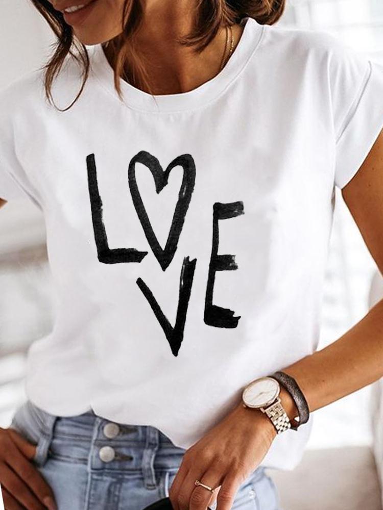 Clothes Ladies Summer T Clothing Print Fashion Casual Tshirts Letter 90s Trend Cute Short Sleeve Women Female Graphic Tee 220527