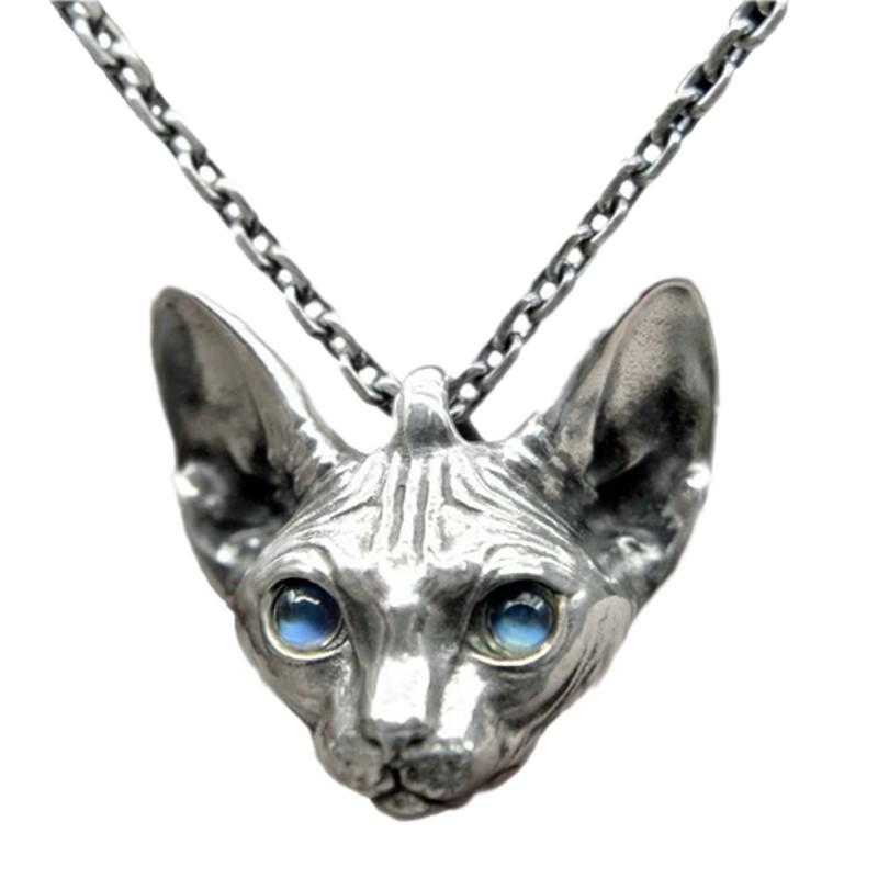 Chains BOCAI 2022 Trend Hairless Cat Natural Moonstone Woman Pendant Three-dimensional Creative 925 Silver Sphinx Necklace
Chains BOCAI 2022 Trend Hairless Cat Natural Moonstone Woman Pendant Three-dimensional Creative 925 Silver Sphinx Necklace
