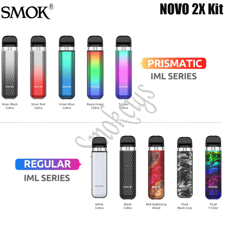 

SMOK Novo 2X Pod System Kit 800mAh 20W with 2ml Novo2X Meshed 0.9ohm MTL Pods E-cigarette Vaporizer Authentic, Standard edition