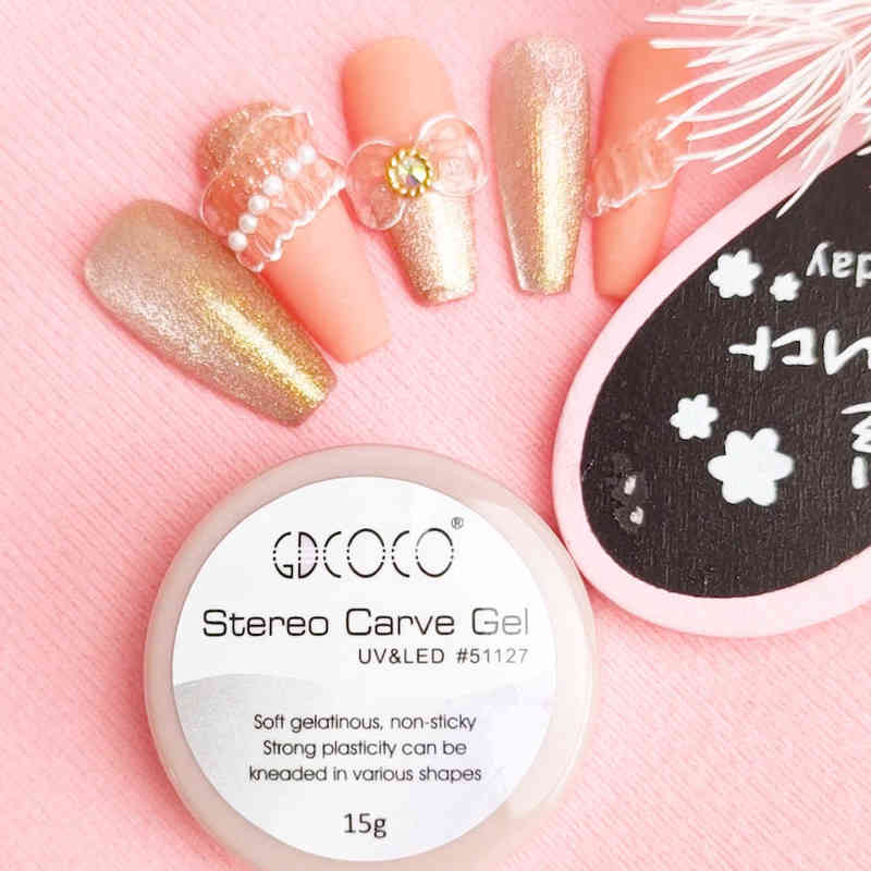 NXY Nail Gel 15g Art Pvc Soft Solid 3d Stereo Carve l s Glue Model Clear Non Sticky 0328