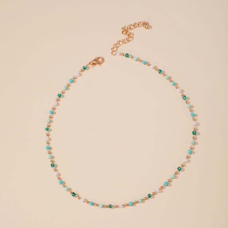 Chokers Simple Fresh Green Beaded Choker Necklace Delicate Women Fashion Gold Chain Layering NecklacesChokers
Chokers Simple Fresh Green Beaded Choker Necklace Delicate Women Fashion Gold Chain Layering NecklacesChokers