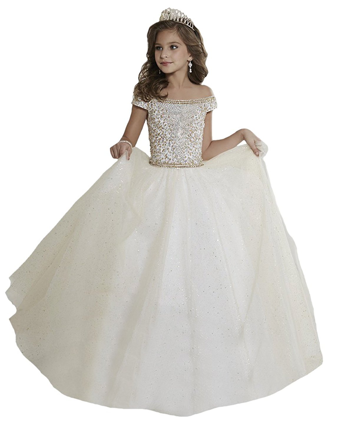 Wholesale New Crystals Beaded Pageant First Communion Dress Tulle Ball Gown Kids Formal Wear Flower Girls Dresses Corset Back, Ivory
Wholesale New Crystals Beaded Pageant First Communion Dress Tulle Ball Gown Kids Formal Wear Flower Girls Dresses Corset Back, Ivory