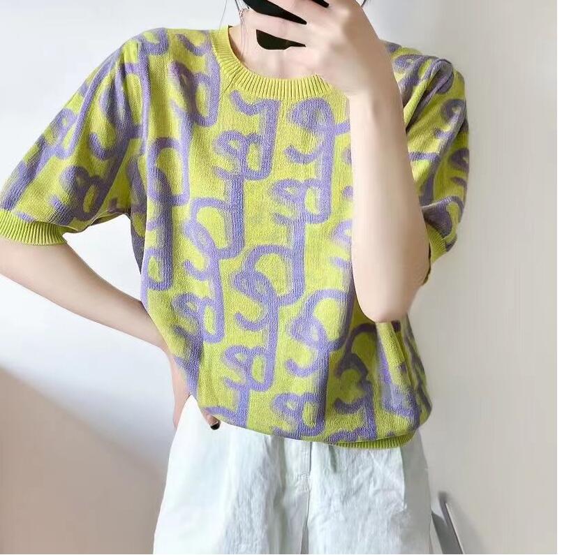 Women Sweater Striped Casual Loose Pullover O-neck All-match Knitted Top Jumper Fall Short-Sleeved Chic Knit Sweaters, 08
Women Sweater Striped Casual Loose Pullover O-neck All-match Knitted Top Jumper Fall Short-Sleeved Chic Knit Sweaters, 08