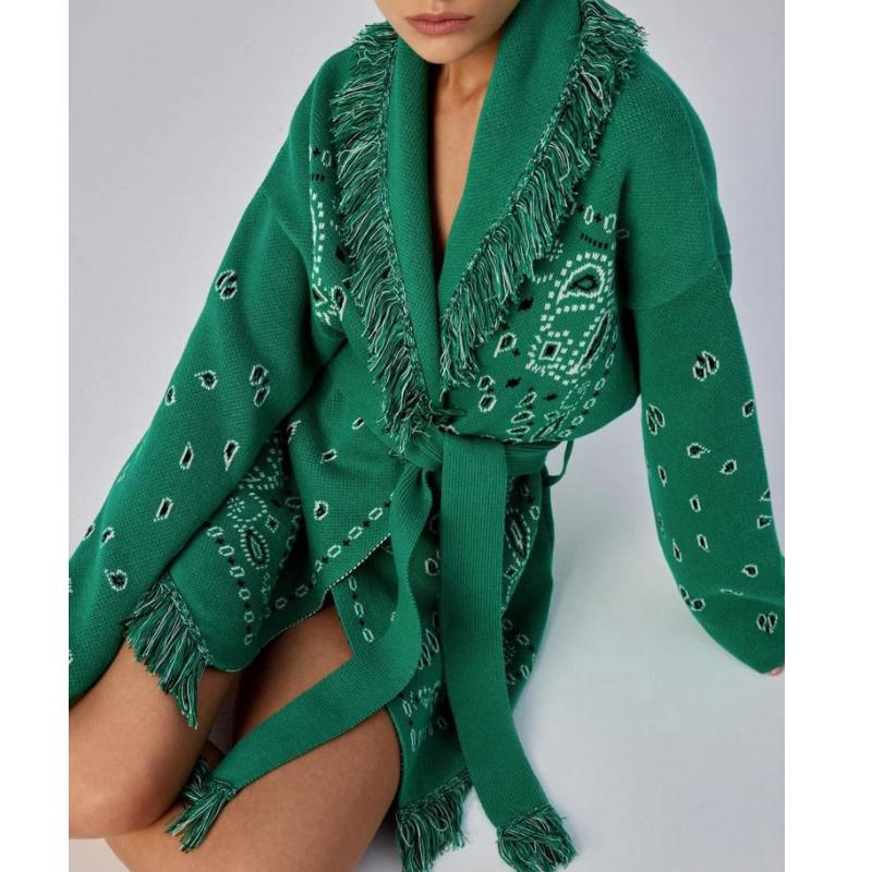 Women's Knits & Tees Autumn Women's Clothing V Neck Sweater Green Vintage Printing Tassel Long Sleeves Cardigan Lacing Casual Baggy Coat
Women's Knits & Tees Autumn Women's Clothing V Neck Sweater Green Vintage Printing Tassel Long Sleeves Cardigan Lacing Casual Baggy Coat