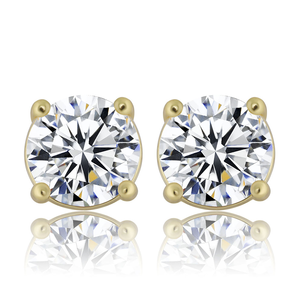 3/4/5/6.5/8mm Bling Round Moissanite Stud Earrings 100% 925 Sterling Silver Earring Studs 18K Gold Plated Find Quality Iced Out Diamond Hip Hop Jewelr