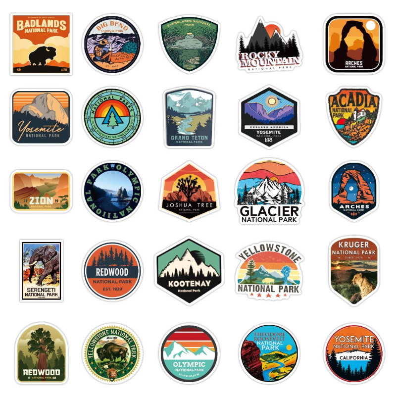 50Pcs The national park sticker natural landscape Graffiti Kids Toy Skateboard car Motorcycle Bicycle Sticker Decals Wholesale