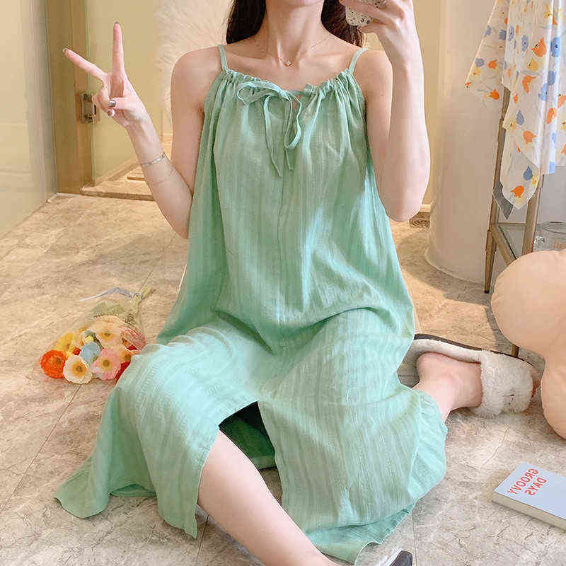 Large Size Loose Sling Dress Women New Cotton Nightdresses Sweet Girl Nightwear Nightgown Split Fork Long Summer Nightgown J220730, Brown
Large Size Loose Sling Dress Women New Cotton Nightdresses Sweet Girl Nightwear Nightgown Split Fork Long Summer Nightgown J220730, Brown