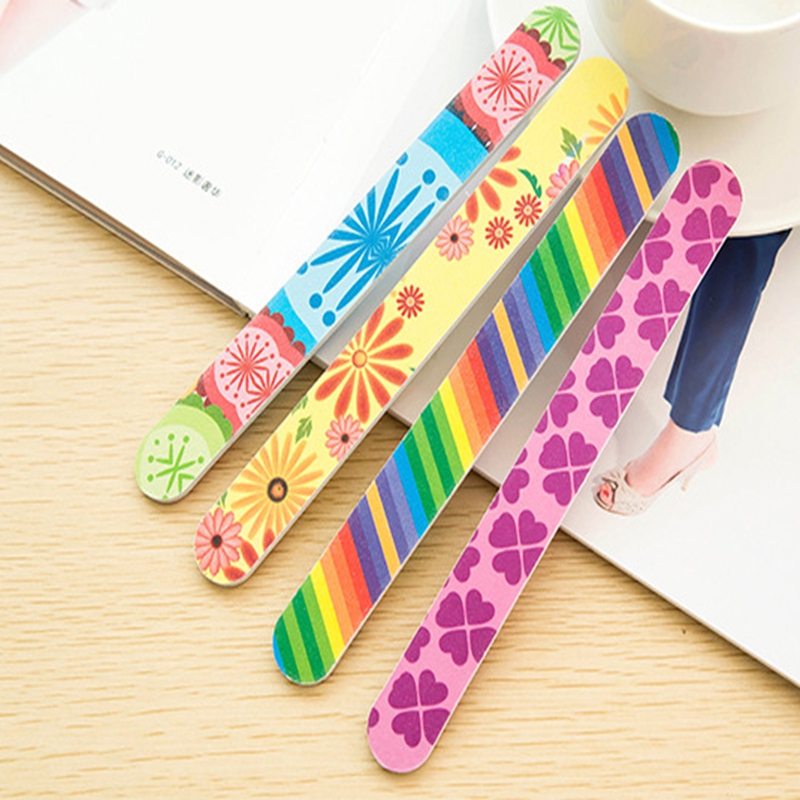 17.8*2cm 2-Side Nail Files Art Acrylic Polish Grind Sand File Block Buffer Make Up Manicure Tool Random color