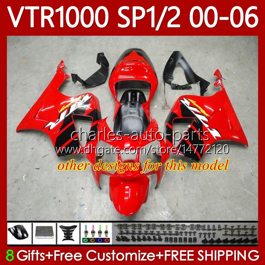 Body Kit For HONDA VTR1000 RTV1000 RC51 00 01 02 03 04 05 06 Bodywork 123No.62 VTR 1000 SP1 SP2 Red white green 2000 2001 2002 2003 2004 2005 2006 VTR - view 7