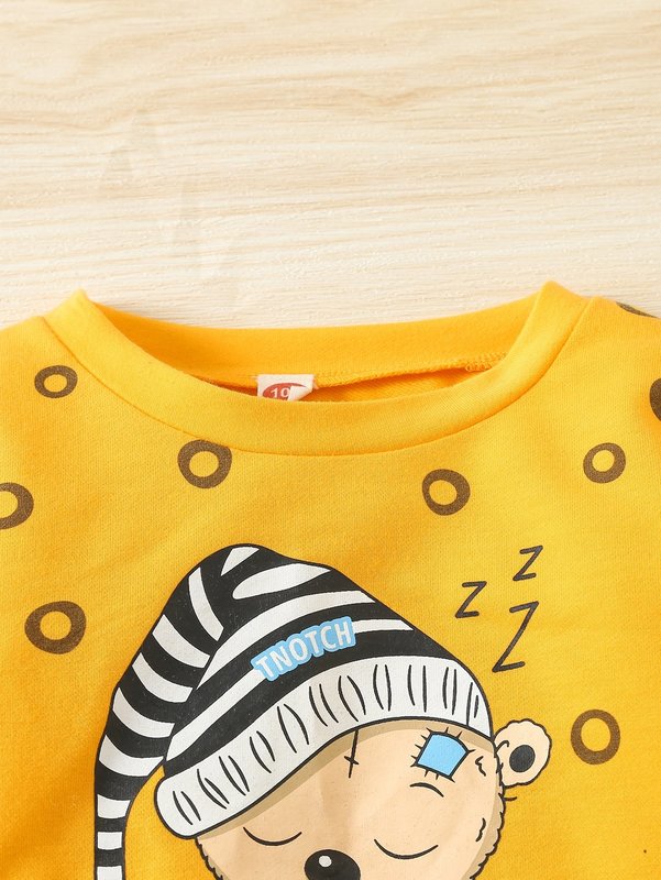 Toddler Boys Cartoon And Slogan Graphic Sweatshirt SHE