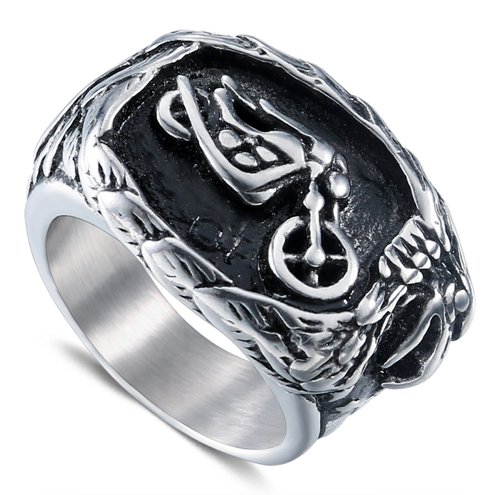 Size 7-13 Men Stainless Steel Retro Black Big Ring Motorcycle Pattern Finger Jewelry Hip Fashion Male Hand Jewelry Waterproof And Oxidation Proof Accessories
Size 7-13 Men Stainless Steel Retro Black Big Ring Motorcycle Pattern Finger Jewelry Hip Fashion Male Hand Jewelry Waterproof And Oxidation Proof Accessories