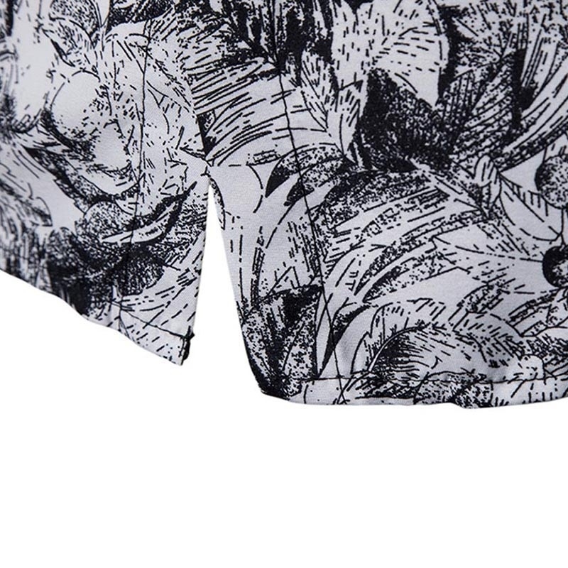 Autumn and winter men's shirt printed long-sleeved camisas hombre chemise homme White camisa camis 220322