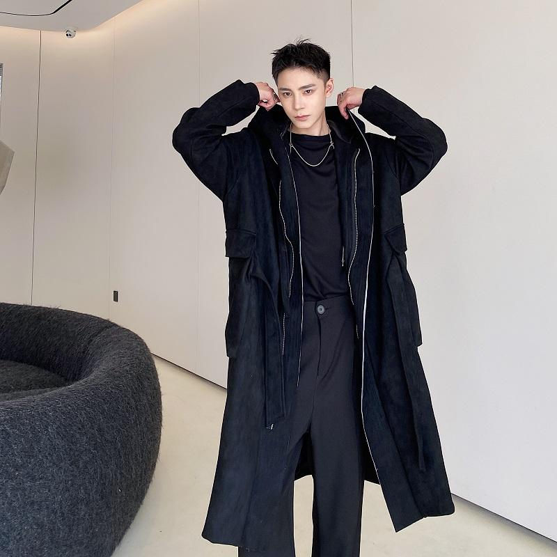 Men's Trench Coats Autumn Korean Style Thicken Suede Hooded Men Casual Loose Black Windbreaker For -XLMen's
Men's Trench Coats Autumn Korean Style Thicken Suede Hooded Men Casual Loose Black Windbreaker For -XLMen's