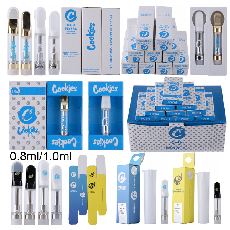 Cookies Atomizers Premium Blue Yellow High Flyers Carts Empty Vape Pen Cartridges Packaging 0.8ml 1ml Ceramic 510 Thread Oil Vaporizer Electronic Cigarettes
Cookies Atomizers Premium Blue Yellow High Flyers Carts Empty Vape Pen Cartridges Packaging 0.8ml 1ml Ceramic 510 Thread Oil Vaporizer Electronic Cigarettes