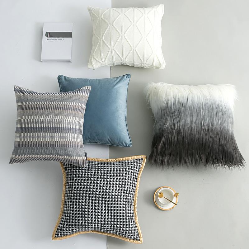 Cushion/Decorative Pillow Luxury Home Fur Velvet Knitting Cloth Cover Blue Combination Sofa Decorative Cushion Hugging Case, B(45x45cm)
Cushion/Decorative Pillow Luxury Home Fur Velvet Knitting Cloth Cover Blue Combination Sofa Decorative Cushion Hugging Case, B(45x45cm)