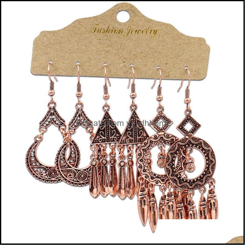 Charm Earrings Jewelry Ethnic Style Element 3 Piece Set Retro Creative Personality Geometric Alloy Earring Wild Temperament Hollow Wings Rou
Charm Earrings Jewelry Ethnic Style Element 3 Piece Set Retro Creative Personality Geometric Alloy Earring Wild Temperament Hollow Wings Rou