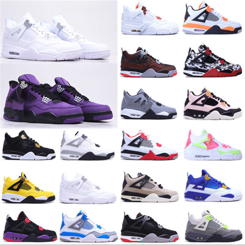 Hot Top Quality 4 4s Jumpman Men Basketball Shoes Metallic Purple Red Green Bred Ovo Splatter Black Cat Women Sports Running Shoe Outdoor