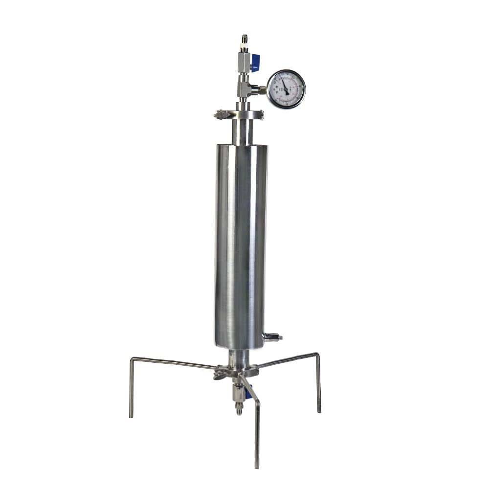 ZZKD 1.5" 18" Sanitary SS304 Lab Supplies Jacketed Closed Loop Extractor Vacuum Chamber/Tube 90g BHO