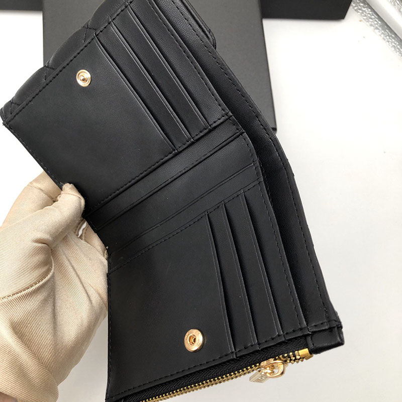 France Womens Classic Mini Flap Quilted Lambskin Trifold Wallet Bags Insert Change Card Holder Gold/Silver Metal Hardware Coin Luxury Designer Purse 10.5X11.5X3CM, Black silver
France Womens Classic Mini Flap Quilted Lambskin Trifold Wallet Bags Insert Change Card Holder Gold/Silver Metal Hardware Coin Luxury Designer Purse 10.5X11.5X3CM, Black silver