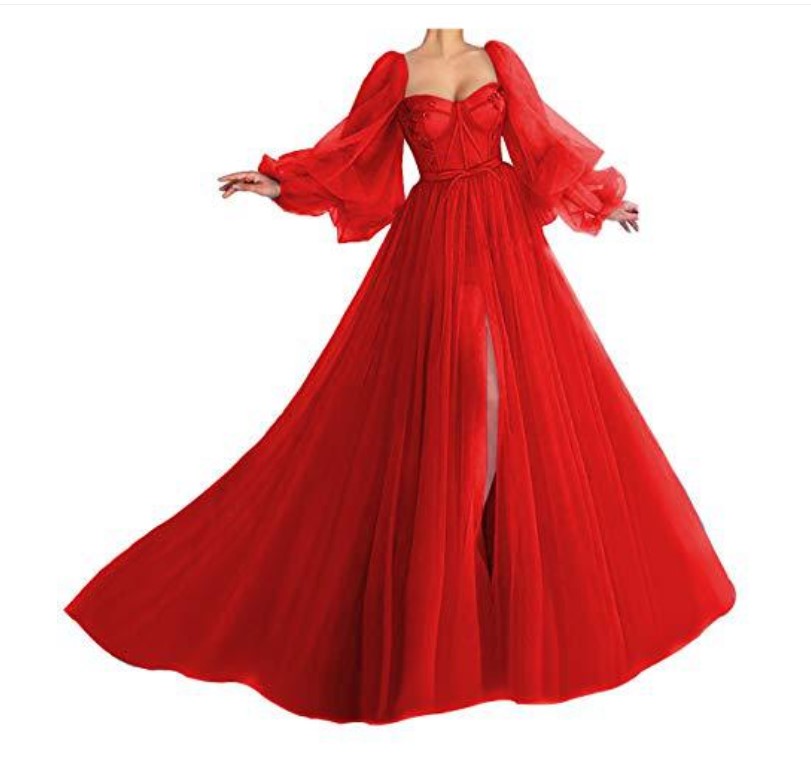 Evening dresses Custom Made Blue Prom Dresses Long Puffy Sleeve Tulle Backless Formal Party Gowns Beauty Pageant flower girl mermaid black dress