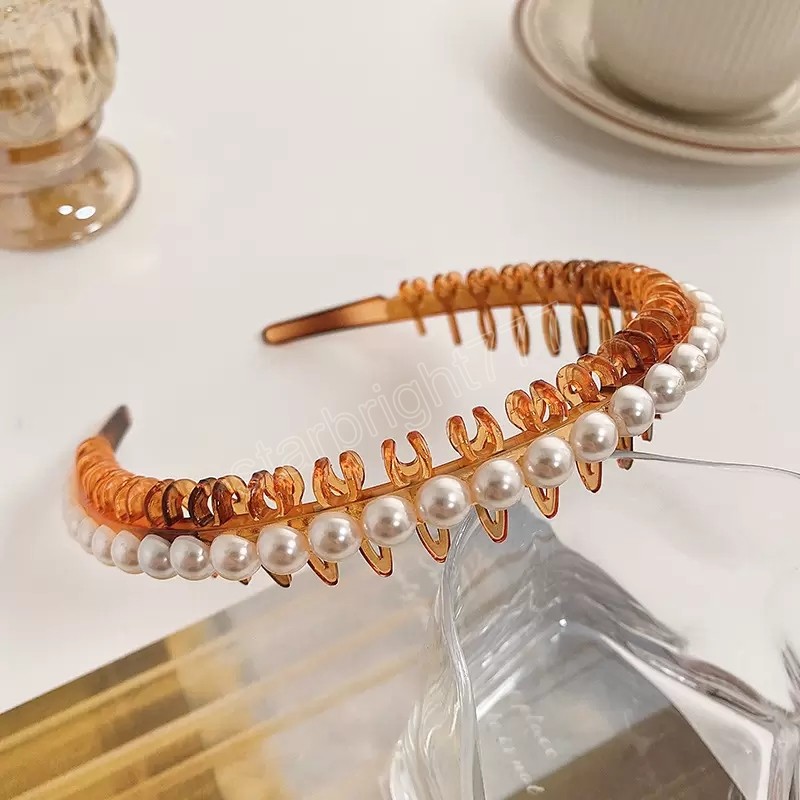 Women Hairband Hair Hoop Pearl Hair Accessories Tooth Nonslip Headbands Girl Fashion Wash Face Haires Bands