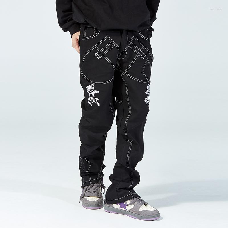 Men's Jeans Multi-pockets Rose Embroidery Streetwear Casual Denim Trousers Mens Harajuku Washed Ankle Zipper Straight Oversize Pants Naom22, Black
Men's Jeans Multi-pockets Rose Embroidery Streetwear Casual Denim Trousers Mens Harajuku Washed Ankle Zipper Straight Oversize Pants Naom22, Black