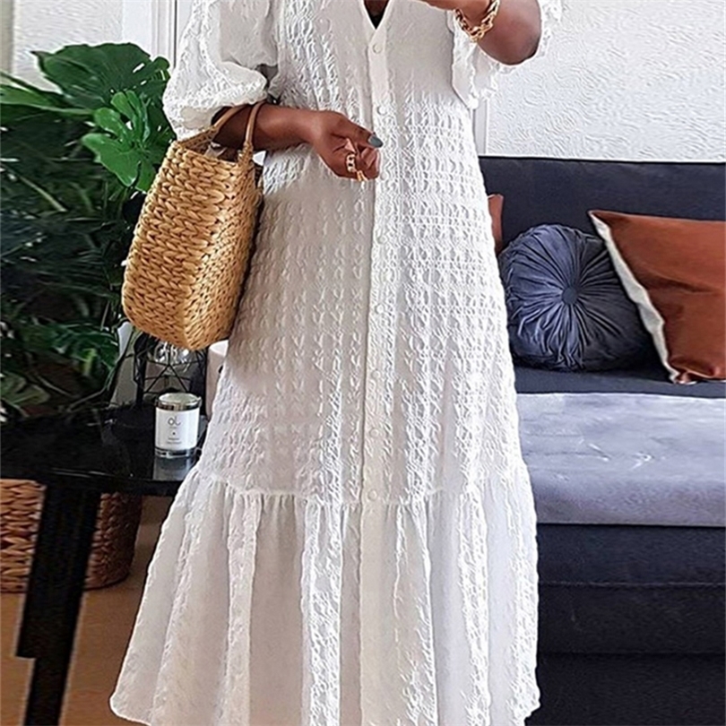 Women Half Sleeve V Neck Button Down Shirt Dress VONDA Summer Holiday Party Pleated Long Dresses Casual Bohemian Vestido 220521, Yellow
Women Half Sleeve V Neck Button Down Shirt Dress VONDA Summer Holiday Party Pleated Long Dresses Casual Bohemian Vestido 220521, Yellow