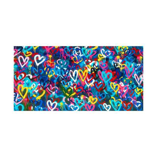 Graffiti Art Love Heart Wall Canvas Art Painting Pop Street Posters Prints Wall Art Pictures for Living Room Home Decor Cuadros
