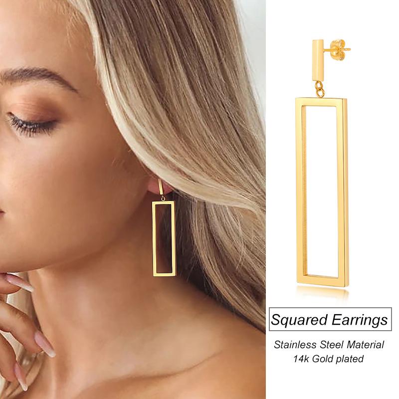 Dangle & Chandelier SQUARE DROP EARRINGS STAINLESS STEEL GOLD TONE FOR WOMEN GILRSDangle
Dangle & Chandelier SQUARE DROP EARRINGS STAINLESS STEEL GOLD TONE FOR WOMEN GILRSDangle