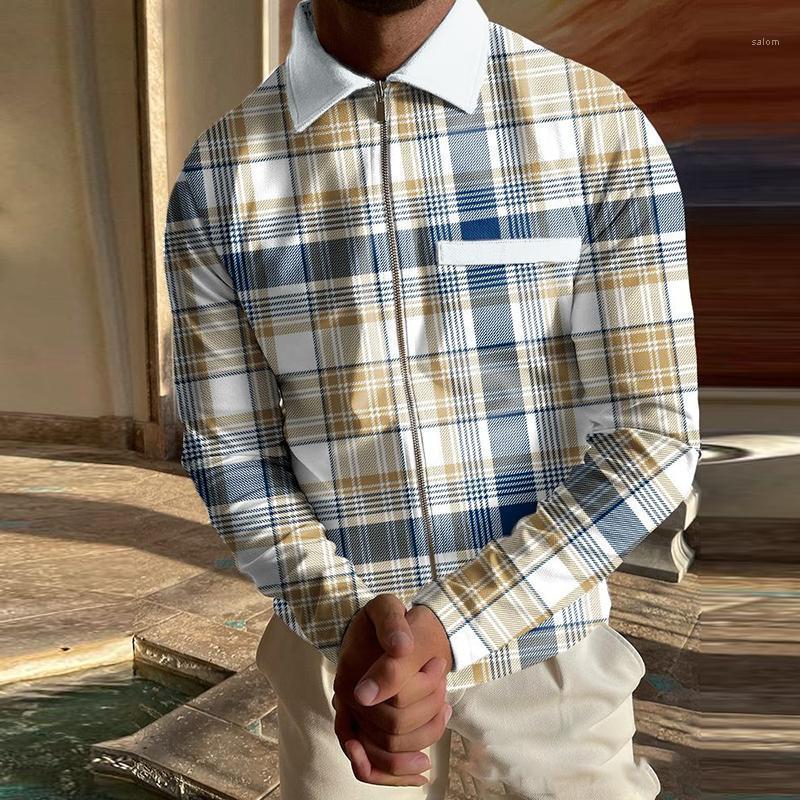 Men's Polos Fashion Plaid Printing Turndown Collar Cardigan Tops 2022 Casual Zip-up Shirt Spring Autumn Long Sleeve Shirts Men, 07 print
Men's Polos Fashion Plaid Printing Turndown Collar Cardigan Tops 2022 Casual Zip-up Shirt Spring Autumn Long Sleeve Shirts Men, 07 print