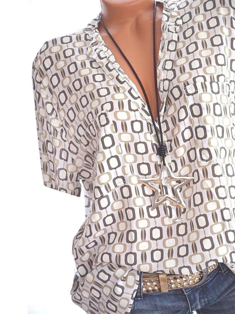 Plus Size Blouse Women Summer Print V-neck Office Blusas Mujer De Moda 2022 Blouses Short Sleeve Top For Work Women' & Shirts1, Blue
Plus Size Blouse Women Summer Print V-neck Office Blusas Mujer De Moda 2022 Blouses Short Sleeve Top For Work Women' & Shirts1, Blue